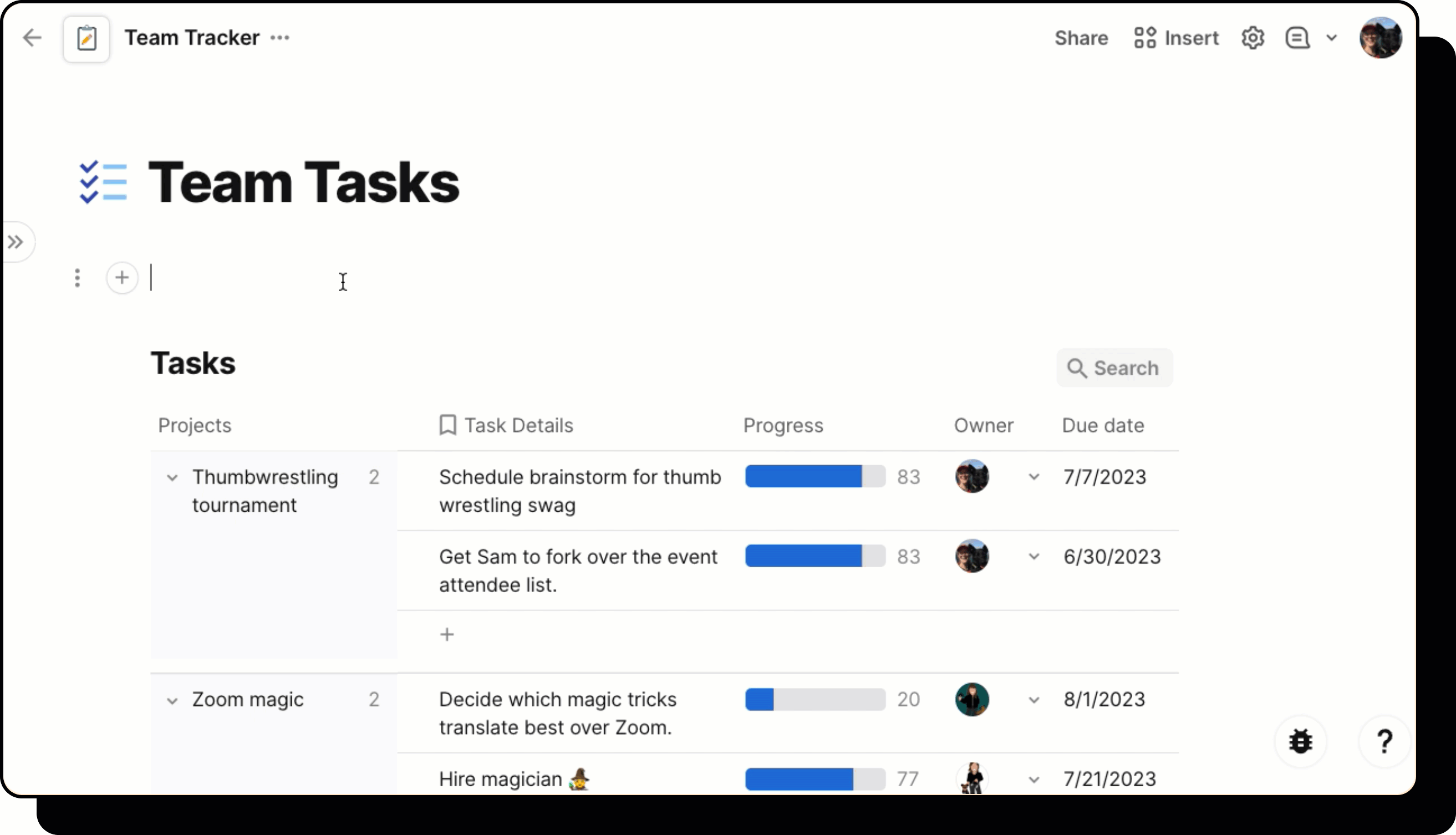 create new table summary.gif