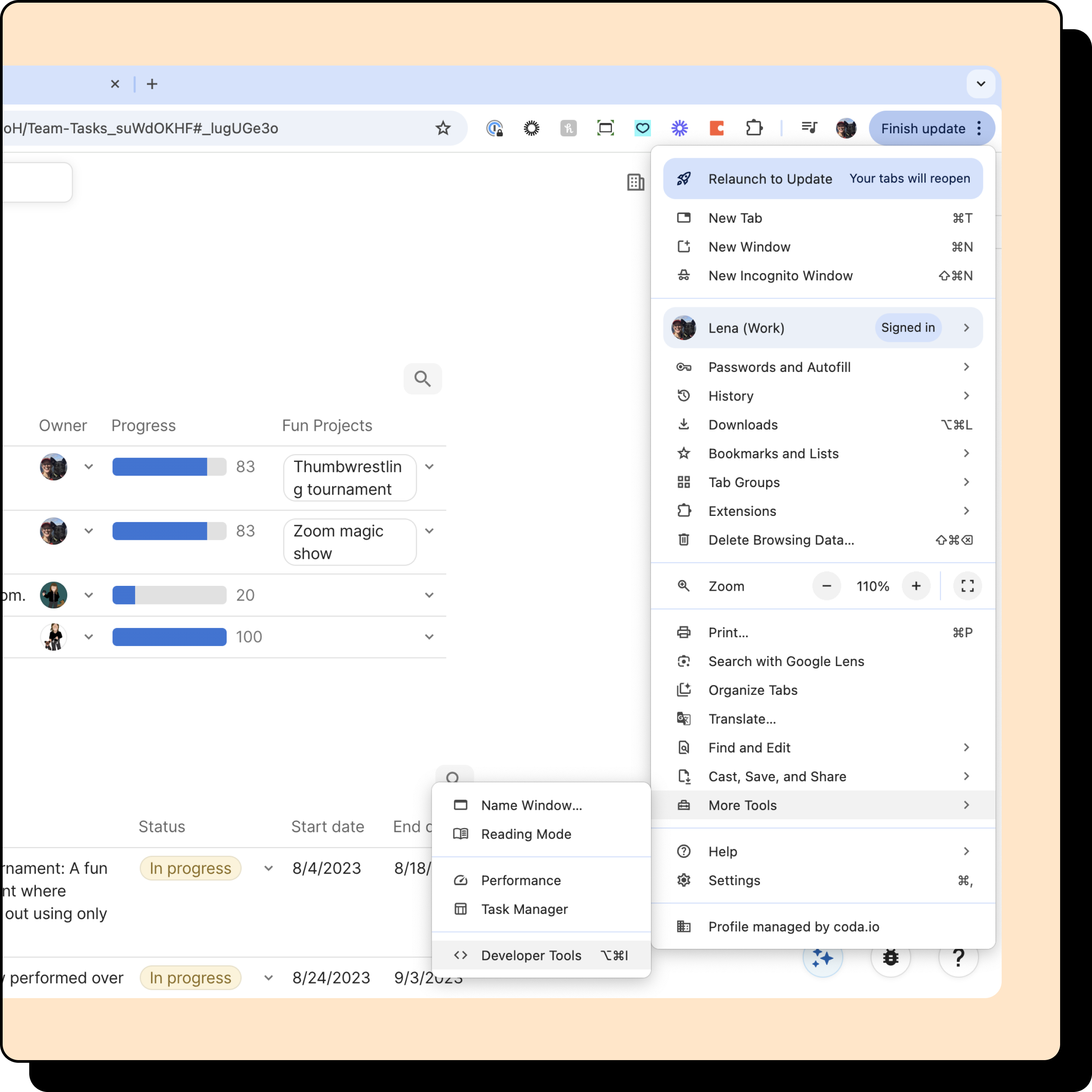 An image of Chrome's settings menu, with Developer Tools highlighted.