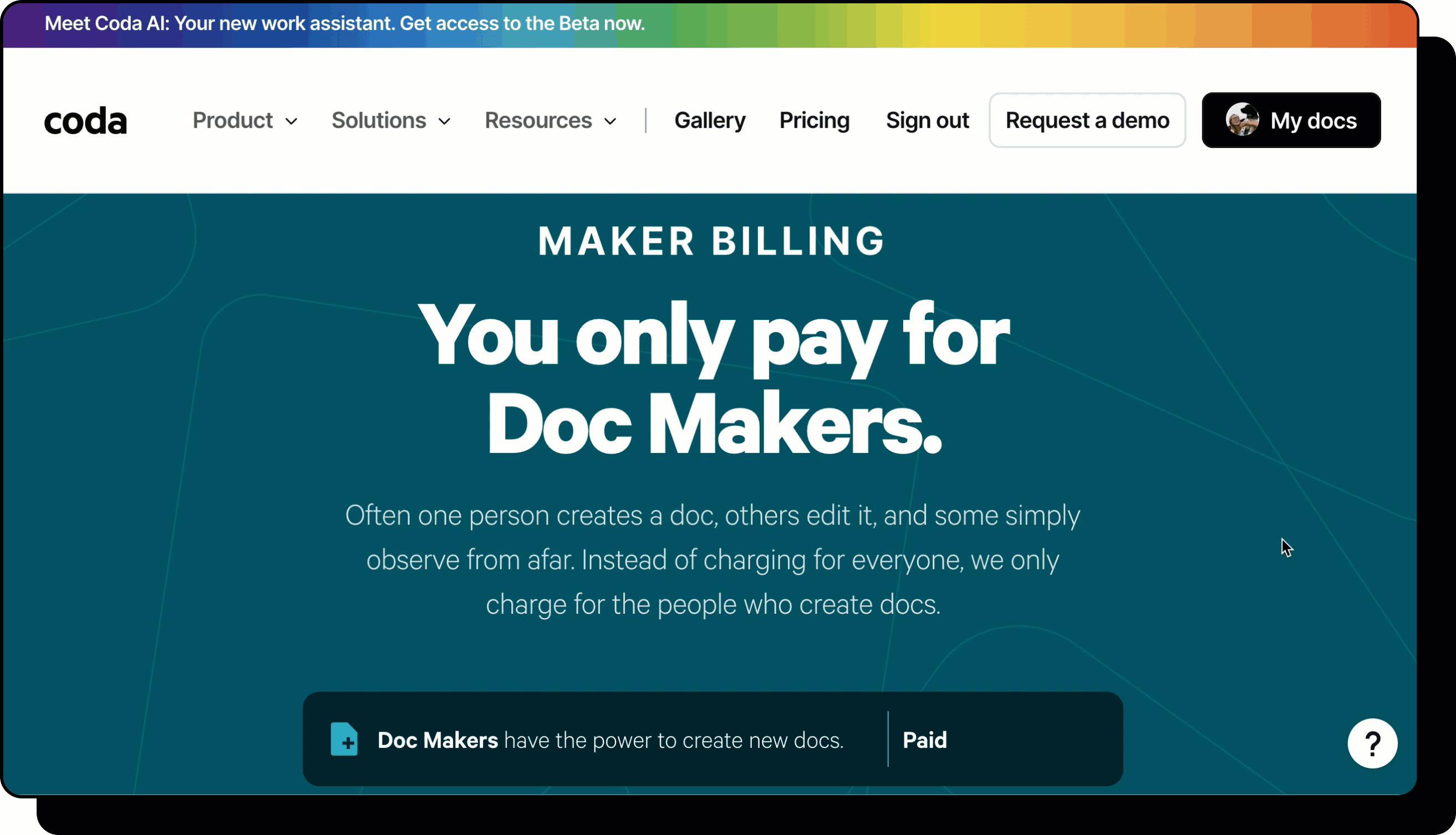 A gif demonstrating a user on Coda's pricing page, selecting a plan to upgrade to, and being brought to a confirmation page to enter their billing information.