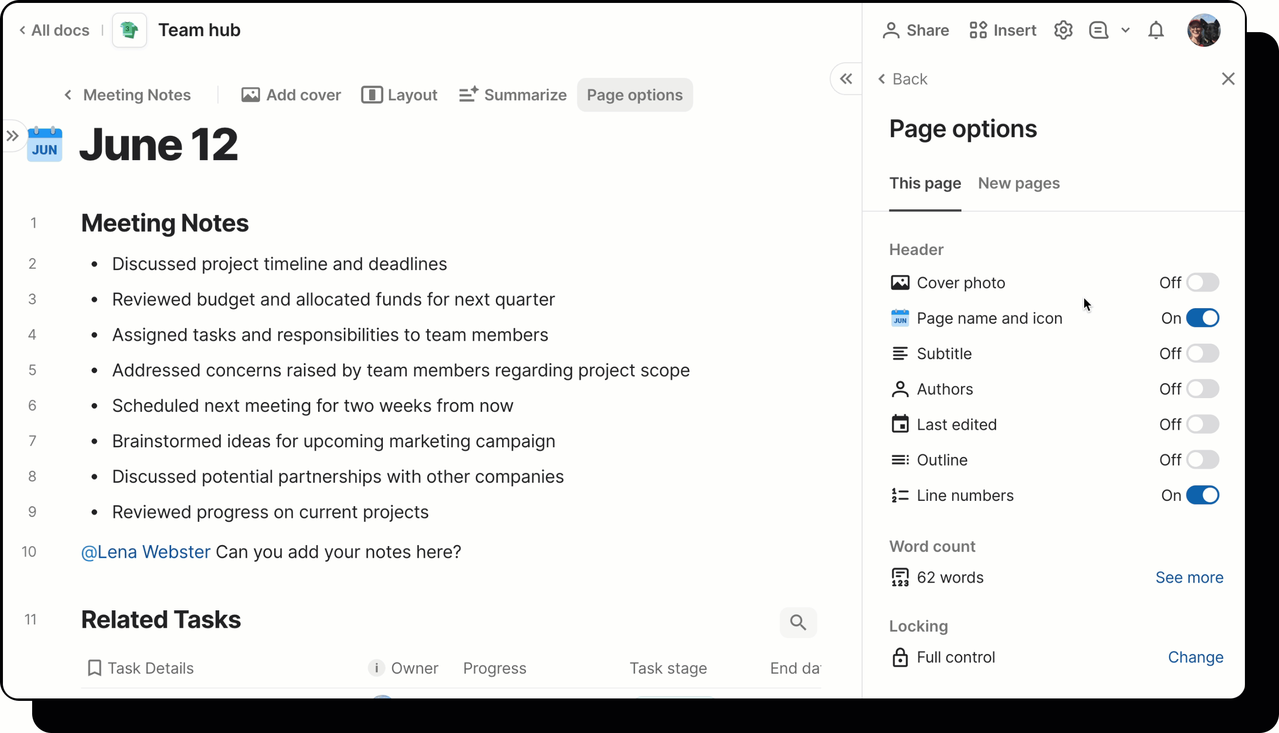 A gif demonstrating a user toggling on 