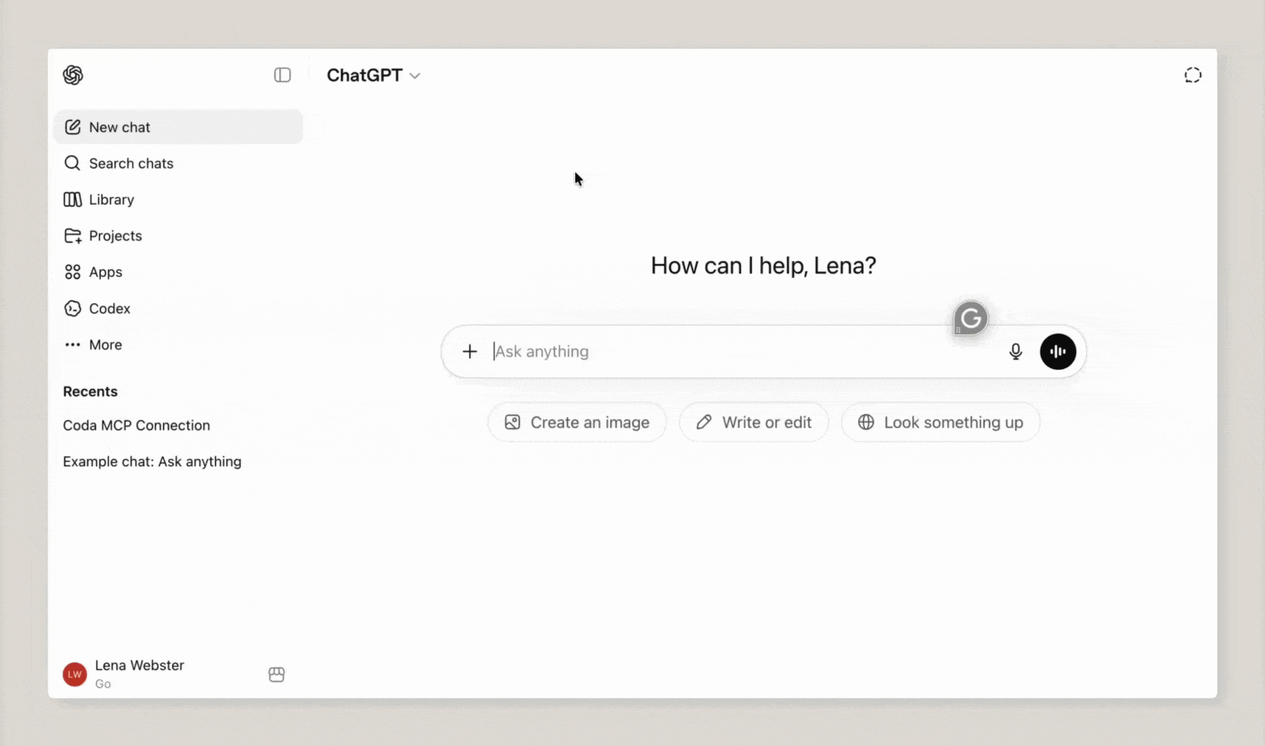 connect to Coda app in ChatGPT.gif
