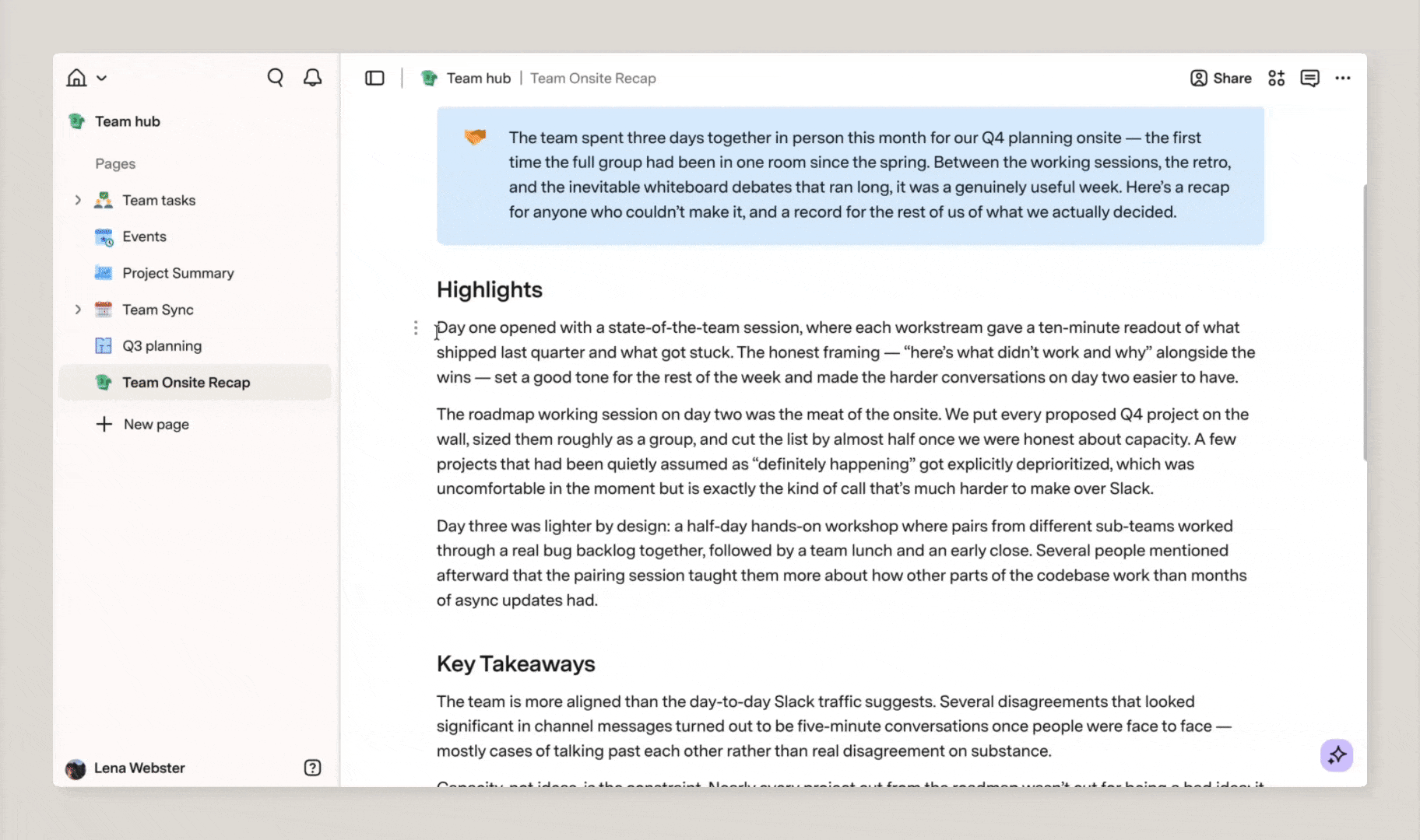 use Docs AI entrypoint in format bar.gif