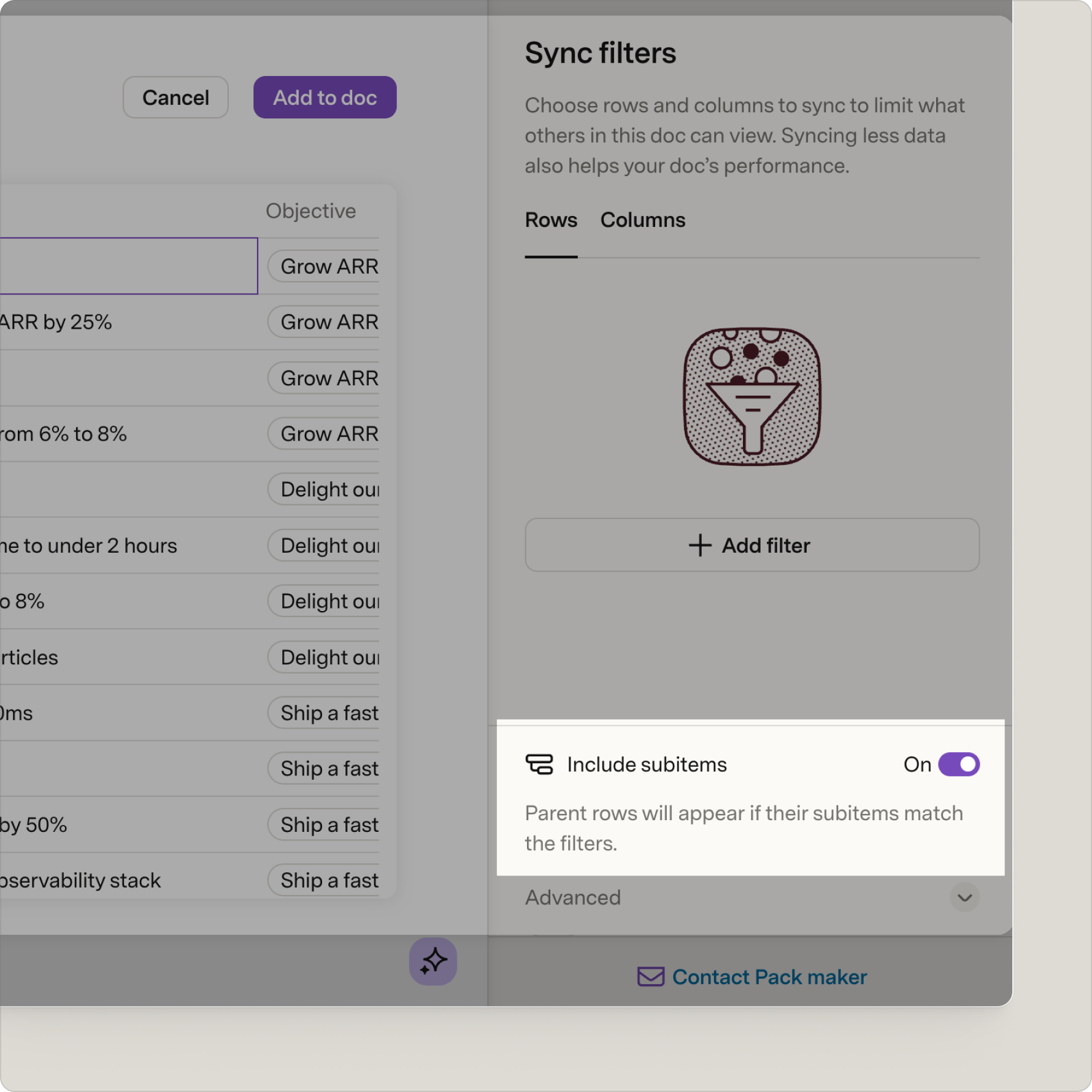 cross-doc sync filters - "include subitems" toggle.png