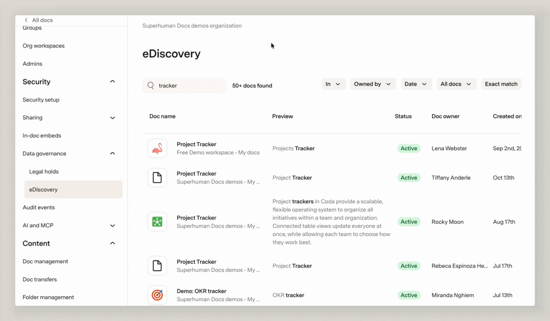 eDiscovery dashboard filters.gif