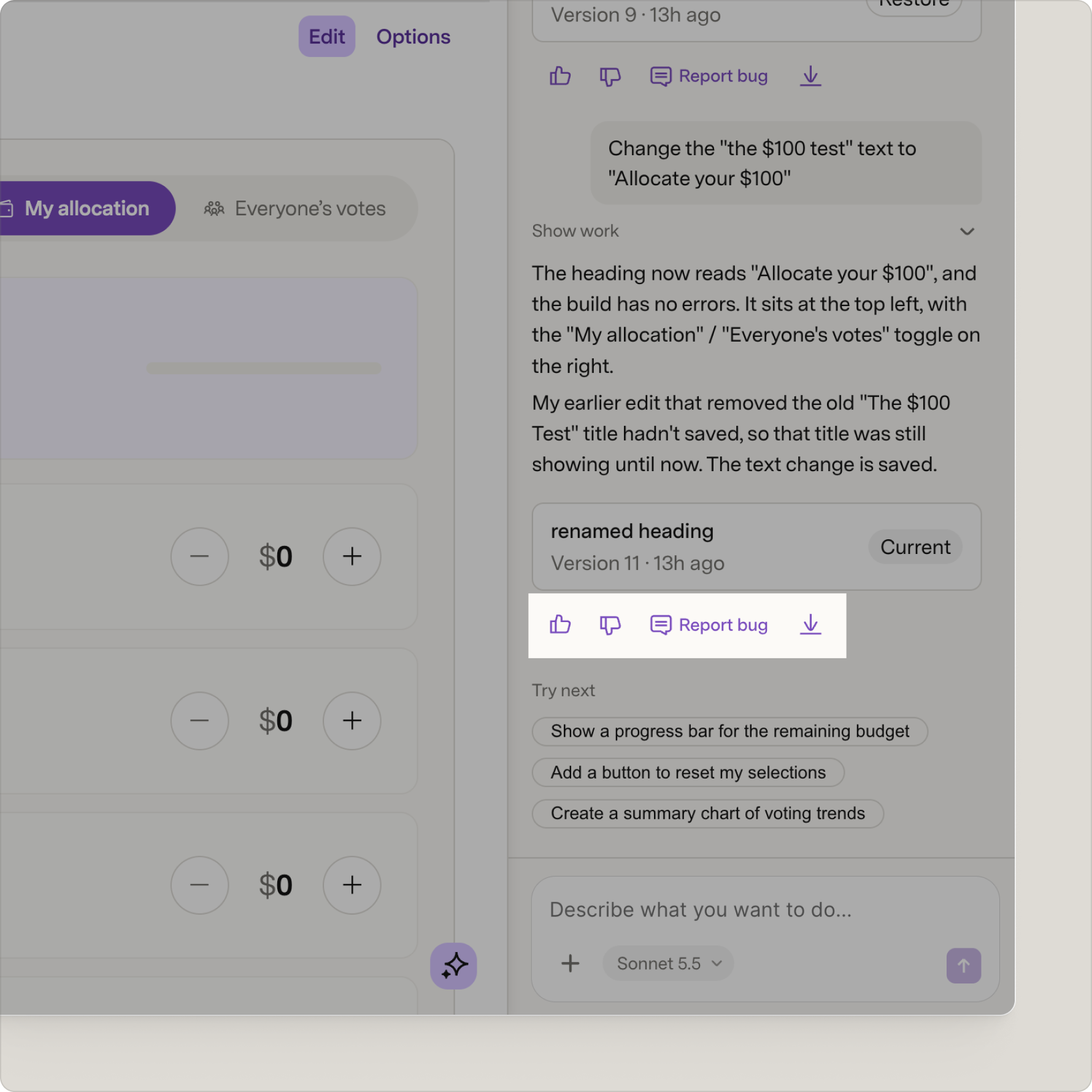 feedback & report bug entrypoint - AI views.png